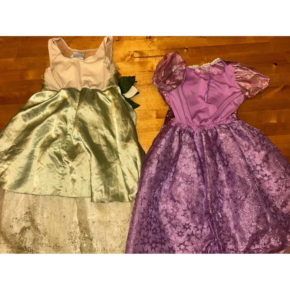 Girls Disney Brand Tiana and Rapunzel Costumes Sizes 4-6